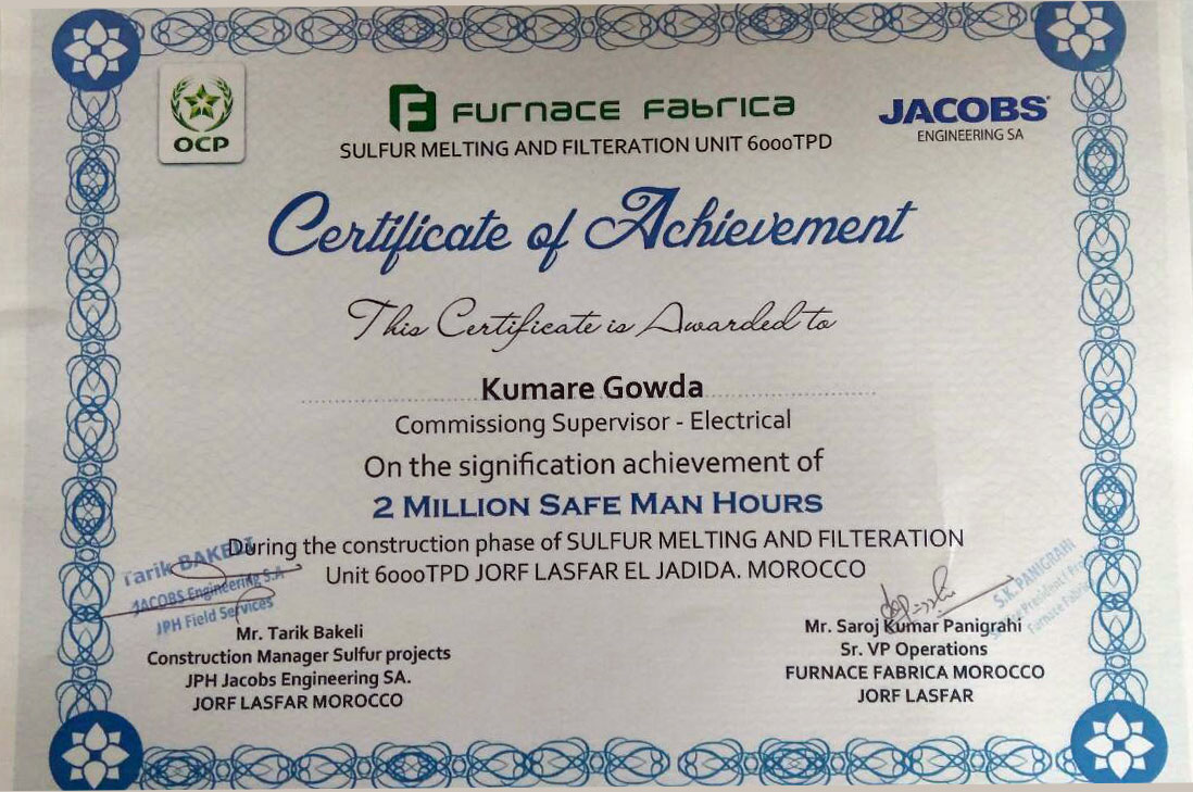 Sai Sharan Electricals | Certificates